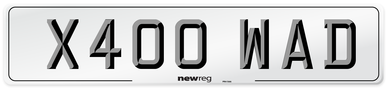 X400 WAD Number Plate from New Reg